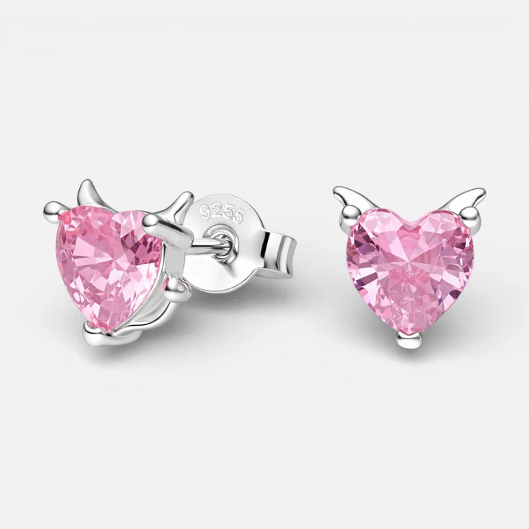 Aro Corazón Circón Rosa Francia Plata